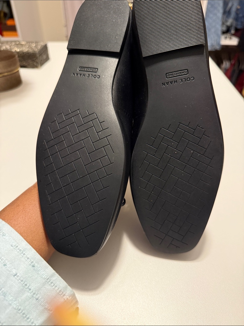 Cole Haan Black Leather Bow Flats - Picture 3 of 7